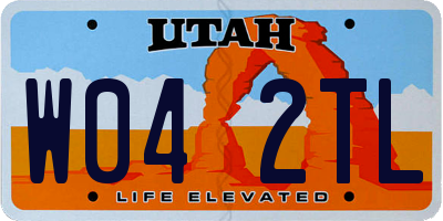 UT license plate W042TL