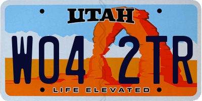 UT license plate W042TR