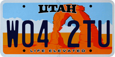 UT license plate W042TU
