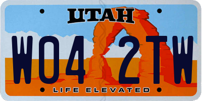 UT license plate W042TW