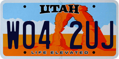UT license plate W042UJ