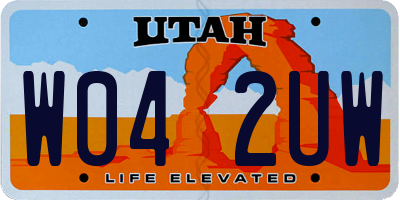 UT license plate W042UW