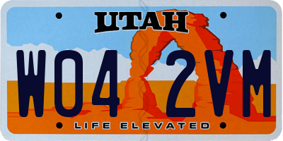 UT license plate W042VM