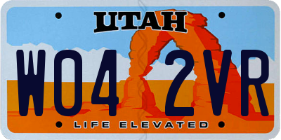 UT license plate W042VR