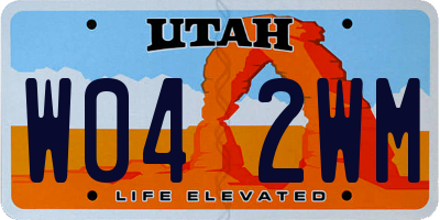 UT license plate W042WM