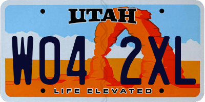 UT license plate W042XL