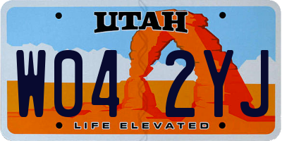 UT license plate W042YJ