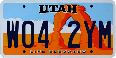 UT license plate W042YM
