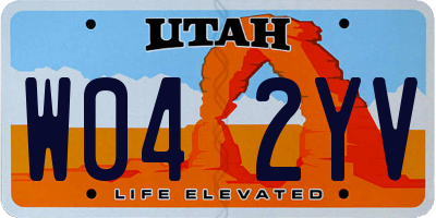 UT license plate W042YV