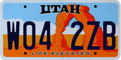 UT license plate W042ZB