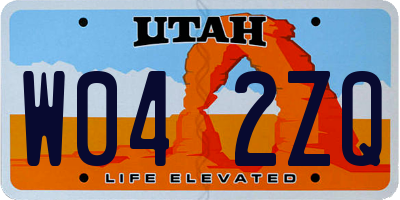 UT license plate W042ZQ