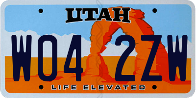 UT license plate W042ZW