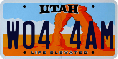 UT license plate W044AM