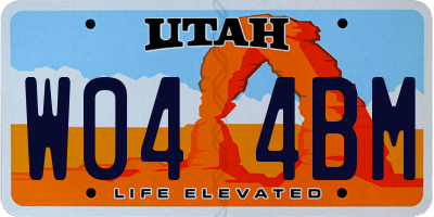 UT license plate W044BM