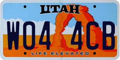 UT license plate W044CB