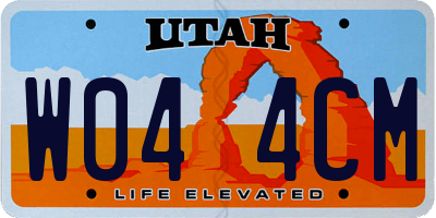 UT license plate W044CM