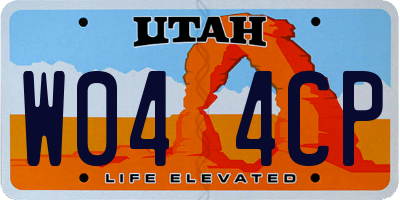 UT license plate W044CP