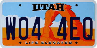 UT license plate W044EQ