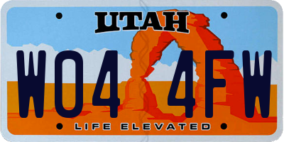UT license plate W044FW