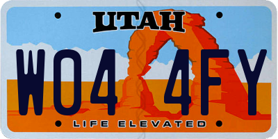 UT license plate W044FY
