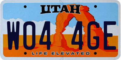 UT license plate W044GE