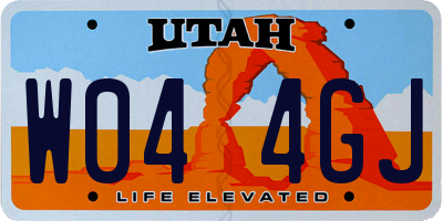 UT license plate W044GJ