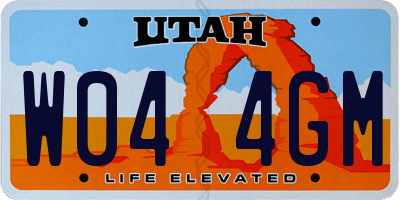 UT license plate W044GM