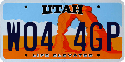 UT license plate W044GP