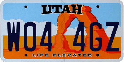 UT license plate W044GZ