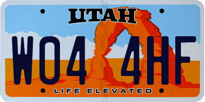 UT license plate W044HF