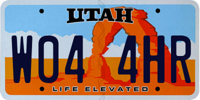UT license plate W044HR