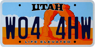 UT license plate W044HW