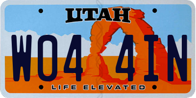 UT license plate W044IN