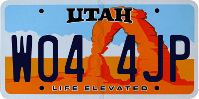 UT license plate W044JP