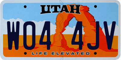 UT license plate W044JV