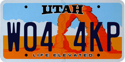 UT license plate W044KP