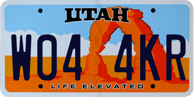 UT license plate W044KR