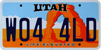 UT license plate W044LD