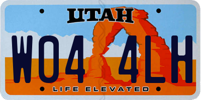 UT license plate W044LH