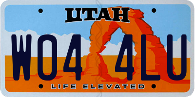 UT license plate W044LU