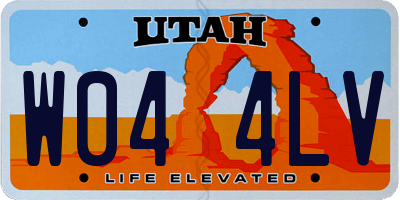 UT license plate W044LV