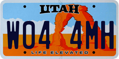 UT license plate W044MH