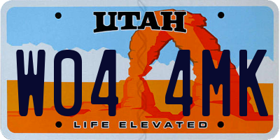 UT license plate W044MK
