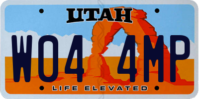 UT license plate W044MP