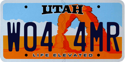 UT license plate W044MR
