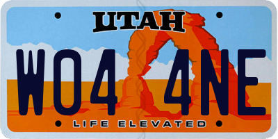UT license plate W044NE