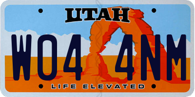 UT license plate W044NM