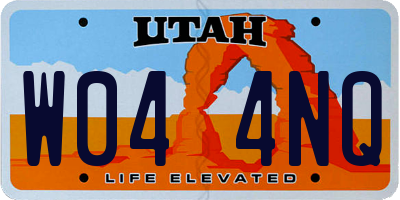 UT license plate W044NQ
