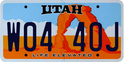 UT license plate W044OJ