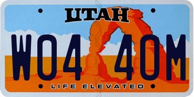 UT license plate W044OM